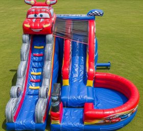 T8-7193 Cars Theme Inflatable Water Slid...