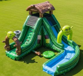 T8-7456 Shrek Theme Inflatable Water Sli...