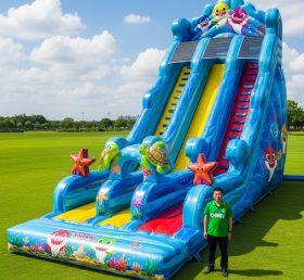 T8-9142 Baby Shark Inflatable Slide