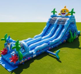 T8-9171 Baby Shark Inflatable Slide