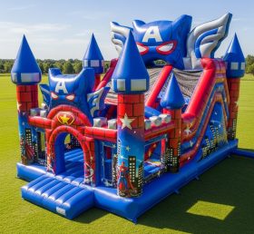 T5-2475 Superhero Theme Inflatable Castl...