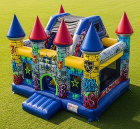 T5-2953 Graffiti Theme Inflatable Castle...