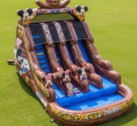 T8-9302 Toboggan Aquatique Gonflable à Thème Mickey & Minnie