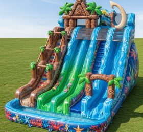 T8-9314 Moana Theme Inflatable Water Sli...