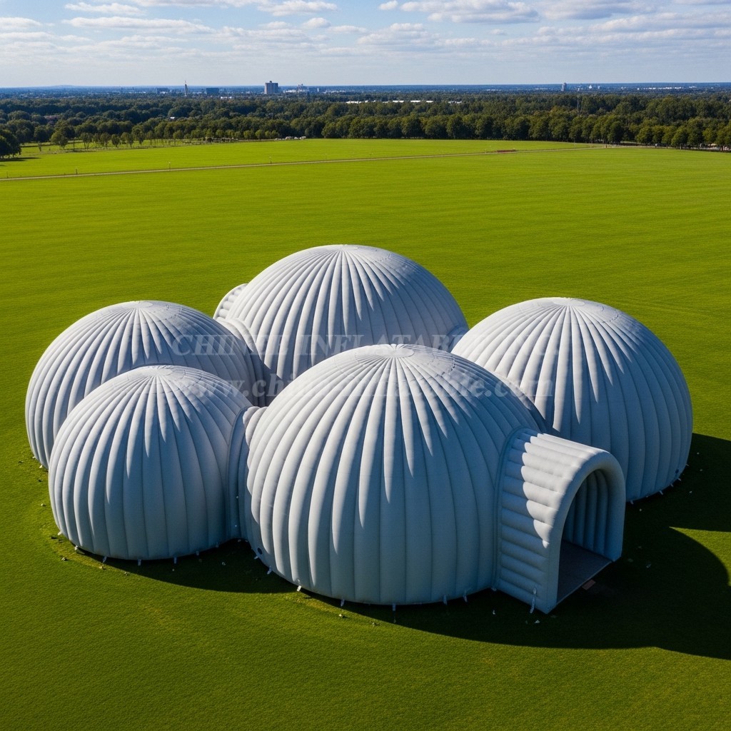 Tent1-6225 Grey Dome Cluster Inflatable Dome