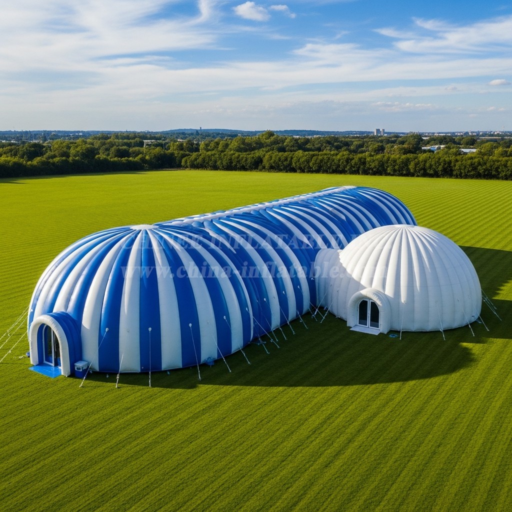 Tent1-6290 Blue Stripe Theme Inflatable Dome Tunnel