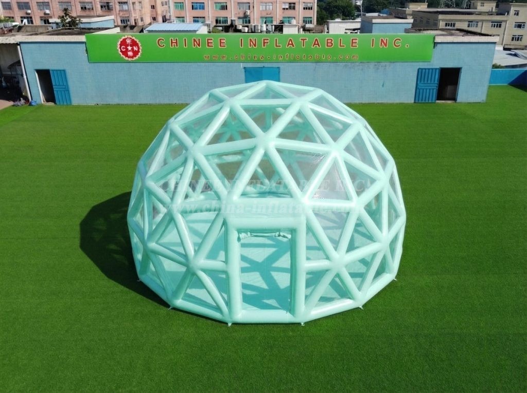 Tent1-5041H Mint Green Spherical Structure Inflatable Bubble Tent