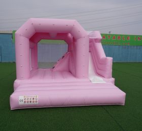 T2-3249H Château Gonflable Rose avec Toboggan