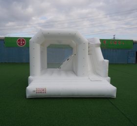 T2-3249G Château Gonflable Blanc Pur avec Toboggan
