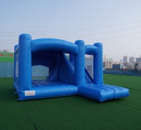 T5-001F Château gonflable bleu avec toboggan
