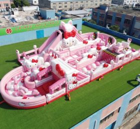 CR2-499 Parcours d’obstacles gonflable géant à thème Hello Kitty course stimulante