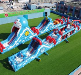 CR2-551 Parcours d’obstacles gonflable géant à thème Doraemon course de défi