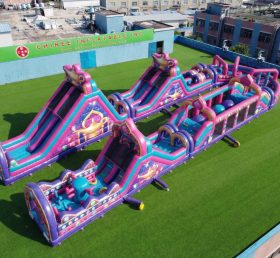 CR2-589 Parcours d'obstacles gonflable géant à thème Shimmer & Shine course difficile