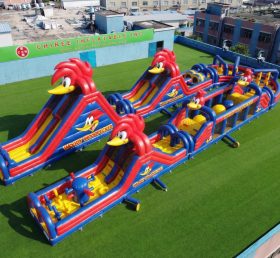 CR2-615 Parcours d’obstacles géants gonflables à thème Woody Woodpecker – Course stimulante