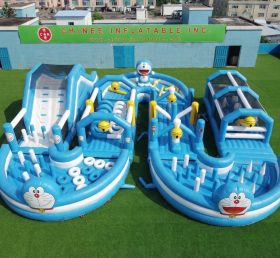 CR2-722 Parcours d’obstacles gonflable géant à thème Doraemon – Course difficile