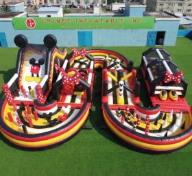 CR2-739 Thème Mickey & Minnie Grand Parcours d’Obstacle Gonflable Course Défi