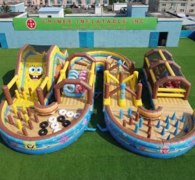 CR2-757 Parcours d'obstacles gonflable géant à thème SpongeBob