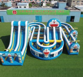 CR2-792 Parcours d’obstacles gonflable géant à thème Doraemon course stimulante