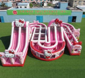 CR2-800 Parcours d’obstacles géant gonflable à thème Hello Kitty course de défi