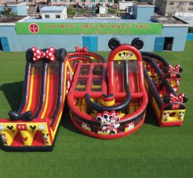 CR2-810 Parcours d’obstacles gonflable géant à thème Mickey & Minnie course stimulante