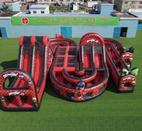 CR2-812 Parcours d’obstacles gonflable géant à thème Miraculous Ladybug course de défi