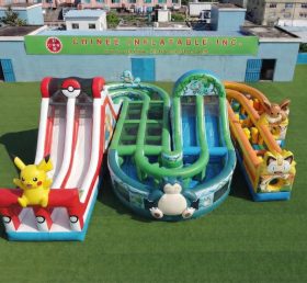 CR2-824 Parcours d’obstacles géant gonflable à thème Pokémon course difficile