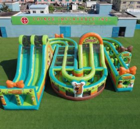 CR2-829 Parcours d’obstacles gonflable géant à thème Scooby-Doo course de défi