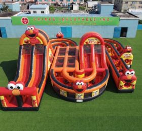 CR2-848 Parcours d’obstacles géant gonflable à thème Tickle Me Elmo course difficile
