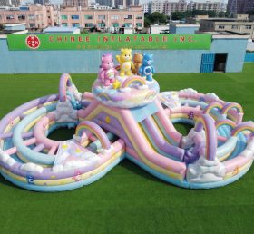 CR2-938 Thème Care Bears Grand parcours d’obstacles gonflable course difficile