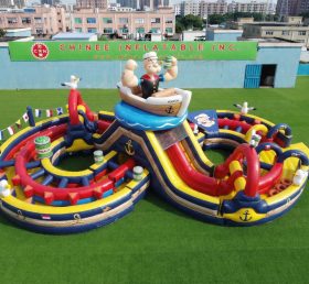 CR2-965 Parcours d’obstacles gonflable géant à thème Popeye course stimulante