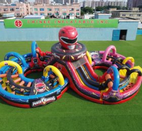 CR2-966 Parcours d’obstacles gonflable géant Power Rangers course difficile