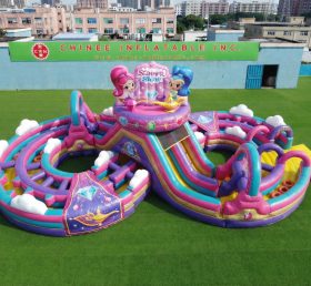 CR2-969 Parcours d’obstacles gonflable géant à thème Shimmer & Shine défiant