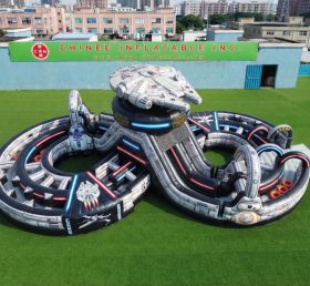 CR2-975 Thème Star Wars Grand Parcours d’Obstacles Gonflable de Course Challenging