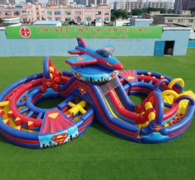 CR2-978 Parcours d’obstacles gonflable géant à thème Superman course défi