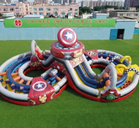 CR2-980 Thème Avengers Grand Parcours d’Obstacles Gonflable Course Difficile