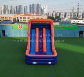 T8-6000D Double toboggan gonflable terrestre