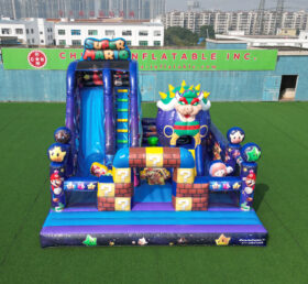 T8-1771 Château gonflable à thème Super Mario avec toboggan