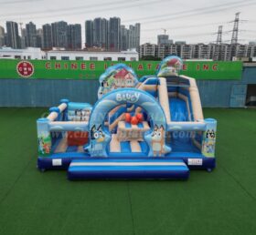 T2-8867 Château Gonflable Thème Bluey Avec Toboggan