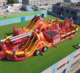 GF3-1010 Terrain de jeu gonflable sur le thème du camion de pompiers