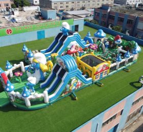 GF3-1045 Aire de jeux gonflable à thème Les Schtroumpfs