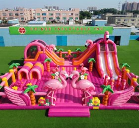 GF3-1210 Thème Flamant Rose Château Gonflable