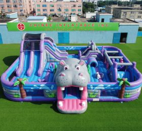 GF3-1215 Parc d’attractions gonflable sur le thème de l’hippopotame