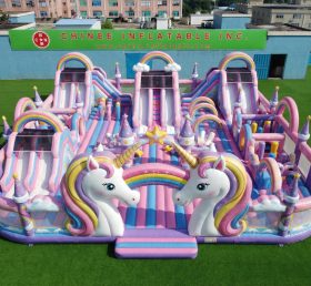 GF3-1415 Parc Gonflable Thème Licorne