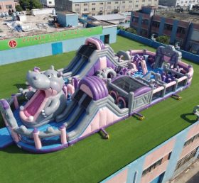 GF3-704 Aire de jeux gonflable à thème hippopotame