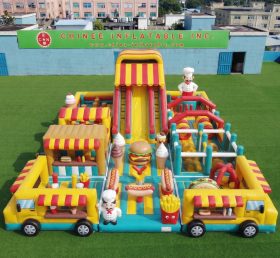 GF3-752 Aire de jeux gonflable sur le thème des food trucks