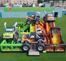 GF3-764 Aire de jeux gonflable à thème Monster Trucks