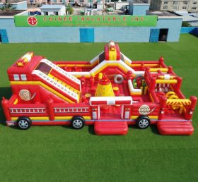 GF3-794 Aire de jeux gonflable sur le thème des camions de pompiers