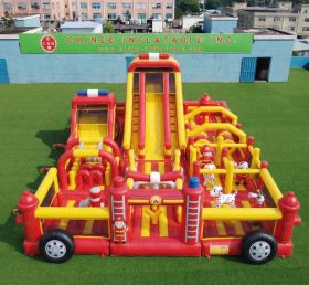 GF3-952 Aire de jeux gonflable sur le thème des camions de pompiers