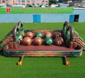 T11-4751A Parcours d’obstacles gonflable à gros ballons double Wipeout thème Boonie Bears