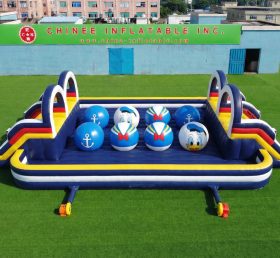 T11-4751D Parcours d’obstacles gonflable à grosses boules double thème Donald Duck